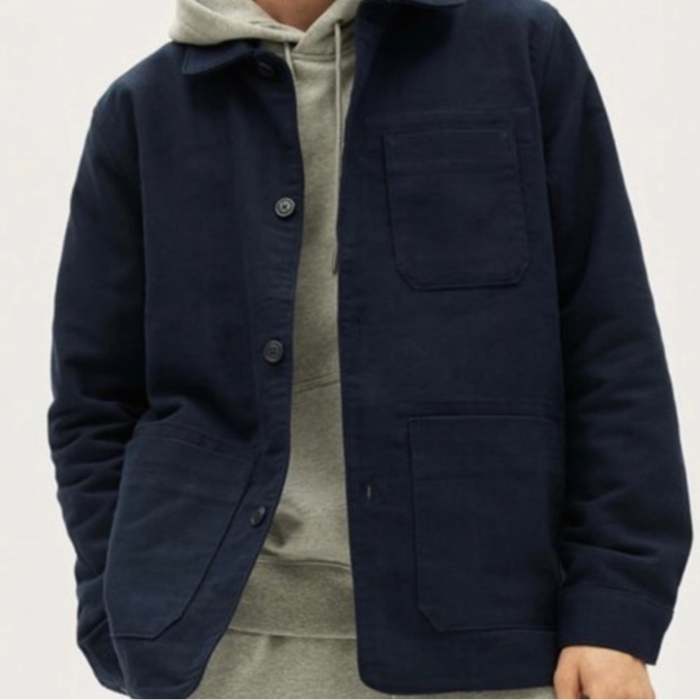 Everlane The Chore Navy Blue Organic Cotton Chore Jacket Size Small S